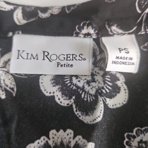 Kim Rogers Womens Button Up Blouse Multicolor Size PS 100% Polyester Half Sleeve - Picture 6 of 12